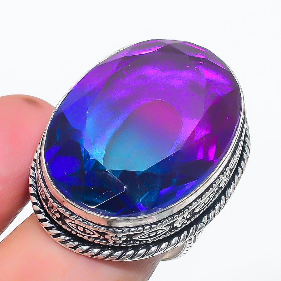 

Natural Bi-Color Tourmaline 925 Sterling Silver Jewelry Ring Size 7 N0N28