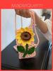 Floral Sunflower Handcrafted Cotton Phone Purse With Inner Pocket For Daily Use