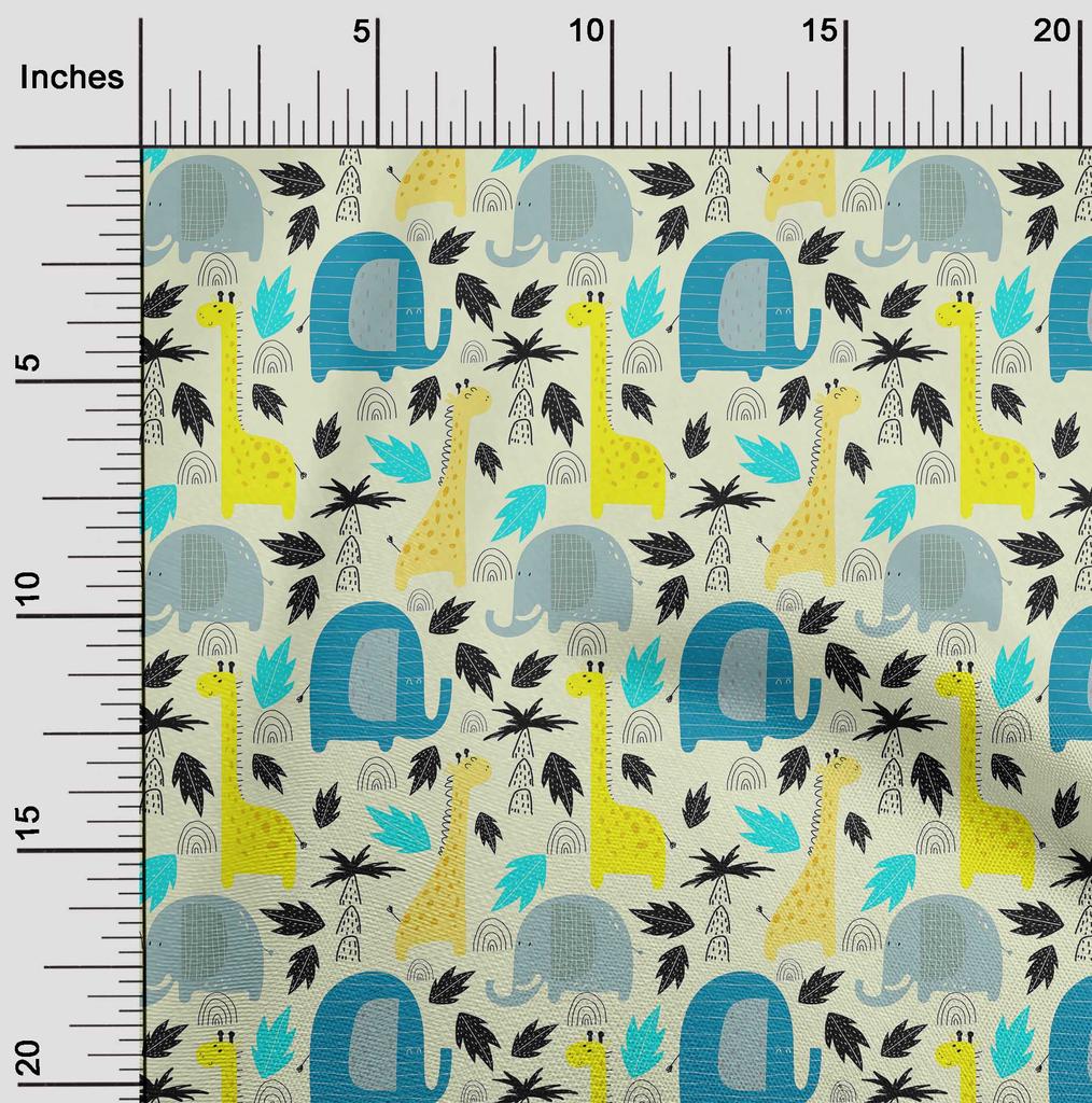 oneOone Bavlněná flex látka zelená, řemeslné projekty se zvířecí kůží, dekorační látka s potiskem od The Yard, 40 palců