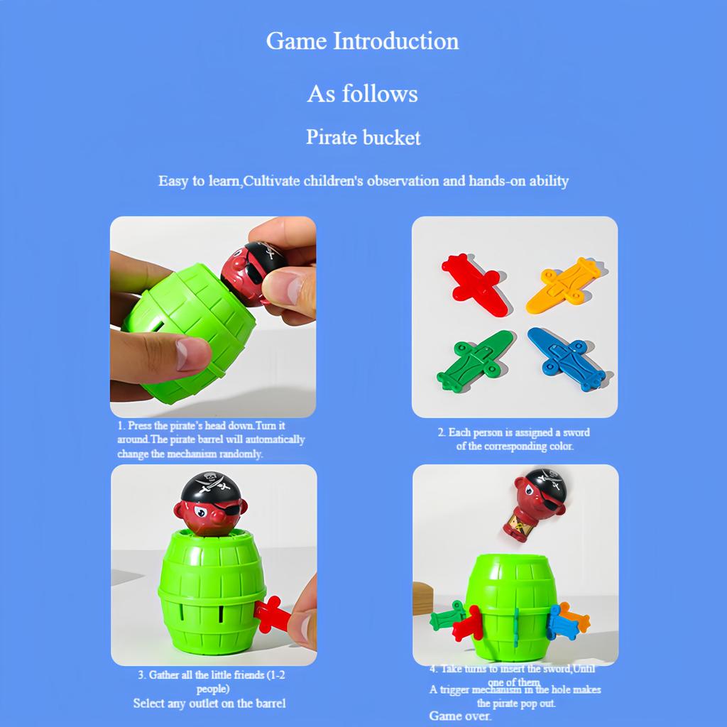 Pirate Barrel Kids Toys Parent Child Interactive Board Games Trick Sword Barrel Mr