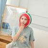 Cut watermelon headgear, hat, plush headgear, photo props, cartoon headgear.