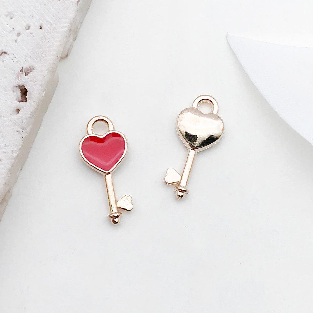 Red Cherry Blossom Oil Drop Keychain & Earrings Set: DIY Jewelry & Hair Accessories