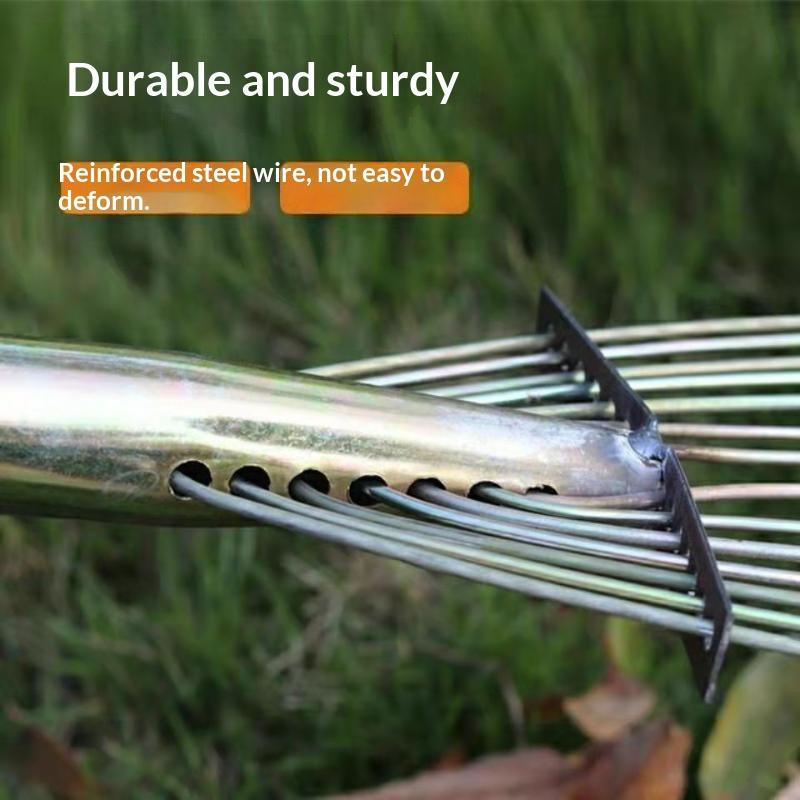 1Pcs Garden Leaf Rake Durable 14/16-Tooth Garden Rake For Gardeners Grass Farming Rake Iron Potting Landscapers Reliable Tools