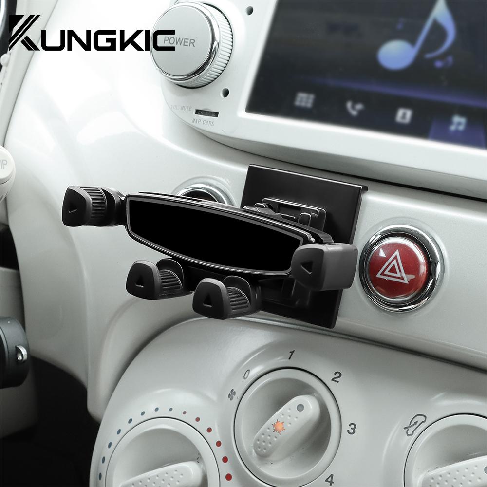 Supporto per Telefono Gravitazionale per Auto per Fiat 500 2008-2023 Abarth 595 2012-2017 2018 2019 2020 2021 2022 2023 Staffa Rotante Accessori