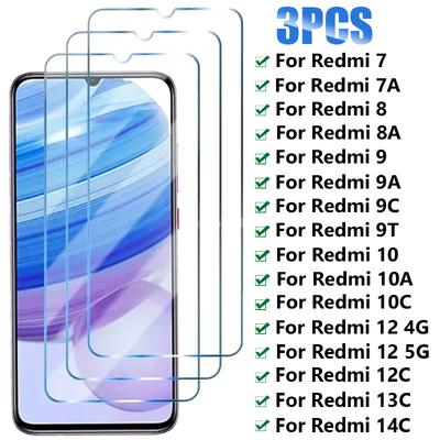 3 ks tvrzené sklo hd pro xiaomi redmi 7 8 9 10 7a 8a 9a 9t 9c 10a 10c ochrana displeje pro redmi 12 12c 13c 14c 5g sklo
