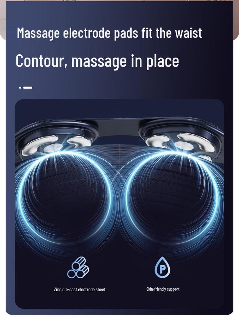 Dual Motor Abdominal Massager with Microcurrent, Heating, and Vibration - LCD Display