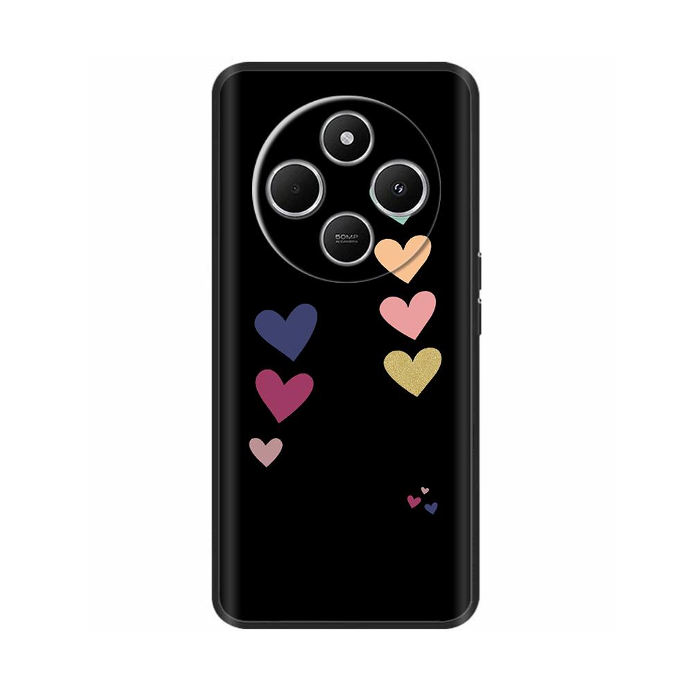 Luxury Painted Case For Redmi 14R 5G Soft Black Silicone Bumper Back Cover for Xiaomi Redmi 14R 14C Cases Funda Shockproof Shell