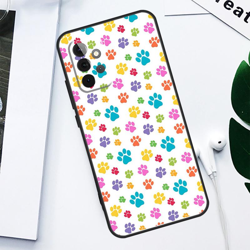 Dog Cat Paw For Samsung Galaxy A52 A22 A32 A54 A34 A14 A55 A35 A15 A53 A33 A13 A05 A06 A16 Phone Case