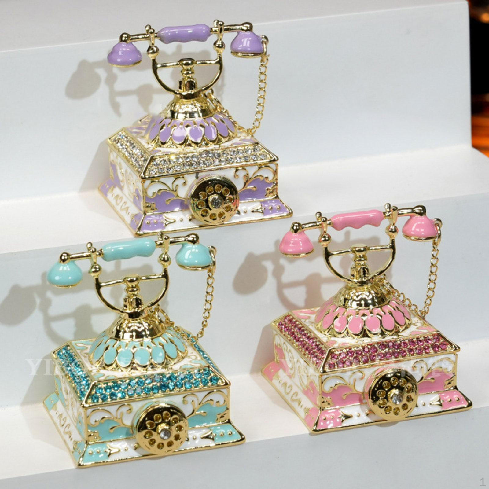 

Alloy Jewelry Holder Organizer, Sculpture, Gift, , Portable, Square, Telephone Statue, Necklace синий