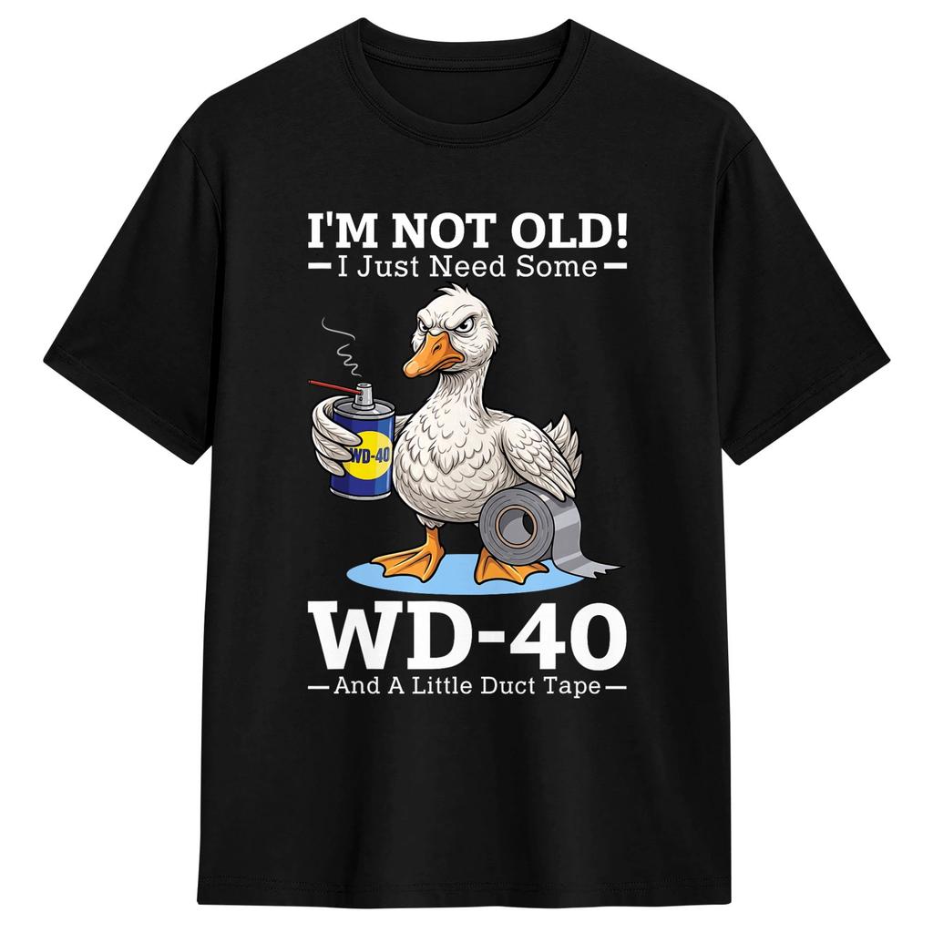 T-shirt Vintage Été Je Ne Suis Pas Vieux J'ai Juste Besoin de WD-40 Un Peu de Duct Tape T-shirts Loisirs 100% Coton Idée Cadeau