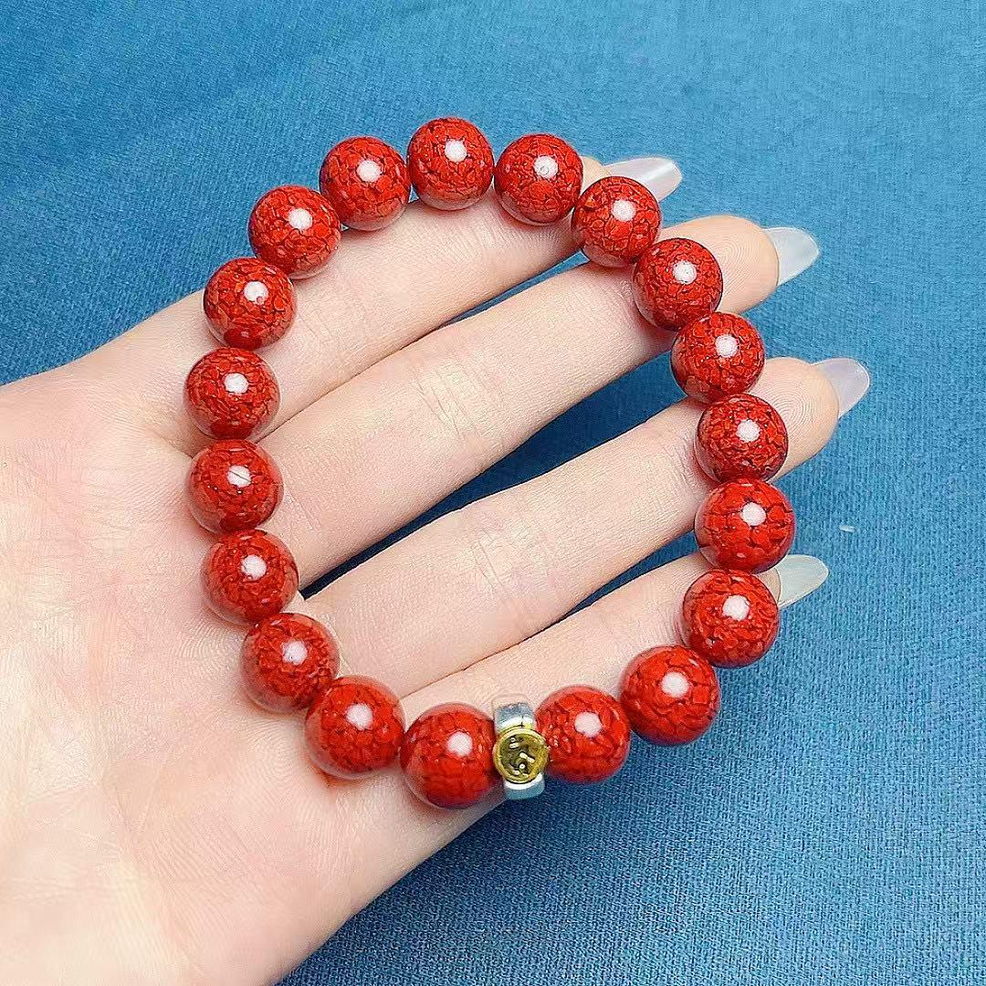 Medium-Grade Crystal Sand Unisex Bracelet - Simple, Versatile & Fashionable киноварь