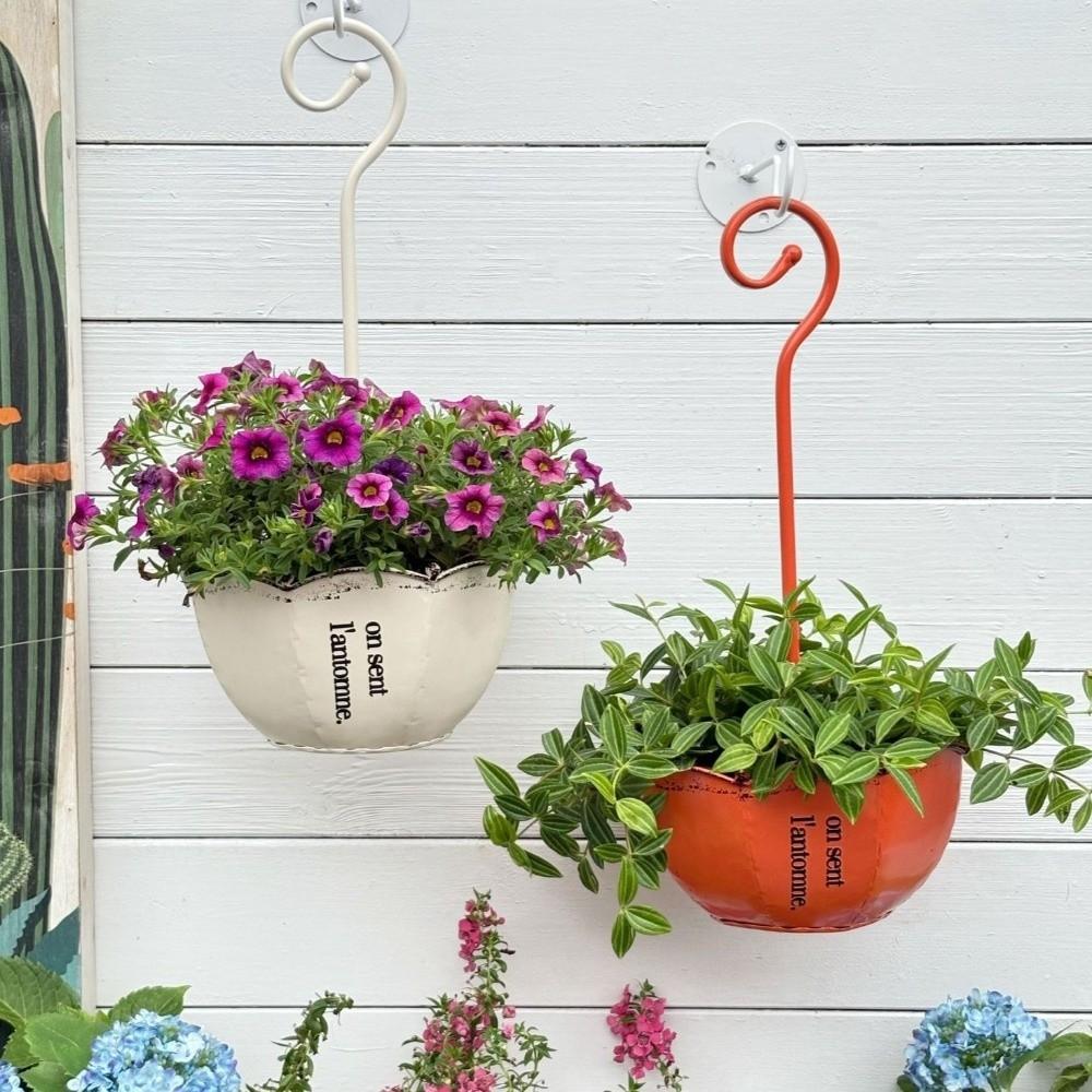Vintage Umbrella Planter European Styles Flower Basket Plants Vases Wall Mounted Planter Patio