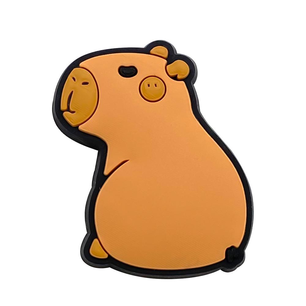 Capybara Pen Clip & Ornament: Card Buckle Decoration with Straw Accessories