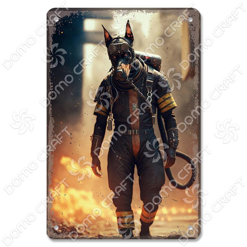 Vintage Fireman Tin Sign Metal Plate Classic Firefighter Movie Metal Poster Wall Decor for Garage Club Hotel Home