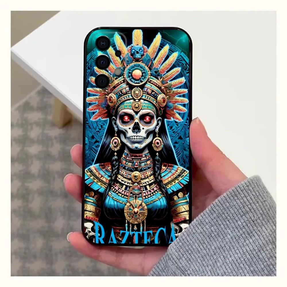 Day of the Dead Mexican Catrina Skull Phone Case For Samsung Galaxy A13,A21s,A22,A31,A32,A52,A53,A71,A80,A91 Soft Black Shell