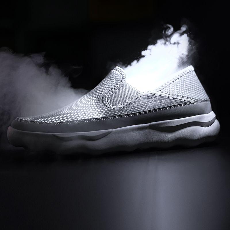 Zapatos de malla de verano para hombre, zapatos deportivos informales ligeros antideslizantes con estribo, zapatos perezosos de fondo suave de gran tamaño 45 46 47 48