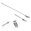 Retro Fork  BBQ Telescopic Extendable Dinner Fruit Dessert Long Handle Fork Stainless Steel Cutlery  Fork Tableware Bento Box