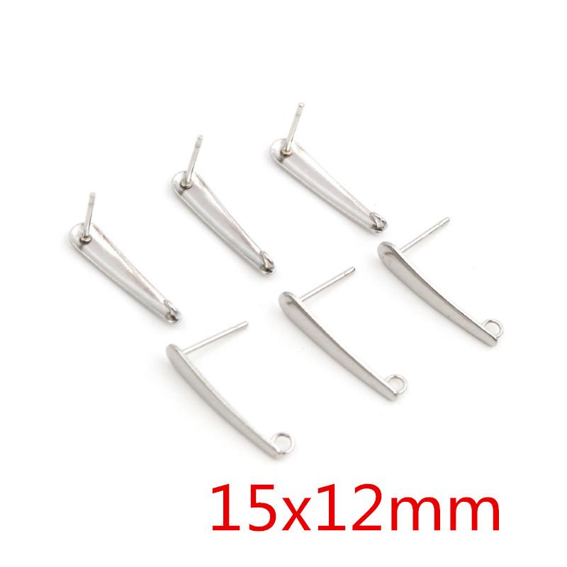 20pcs 316L Stainless Steel Geometric Earring Stud Earring Posts Connector Fashion Styles DIY Jewelry Making Findings Accessories