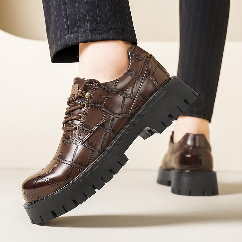 Fashion Oxford Business Office Men's Loafers Leather Shoes Breathable Slip-On Solid Formal Casual Shoes Handmade Designer Men Shoes Moca