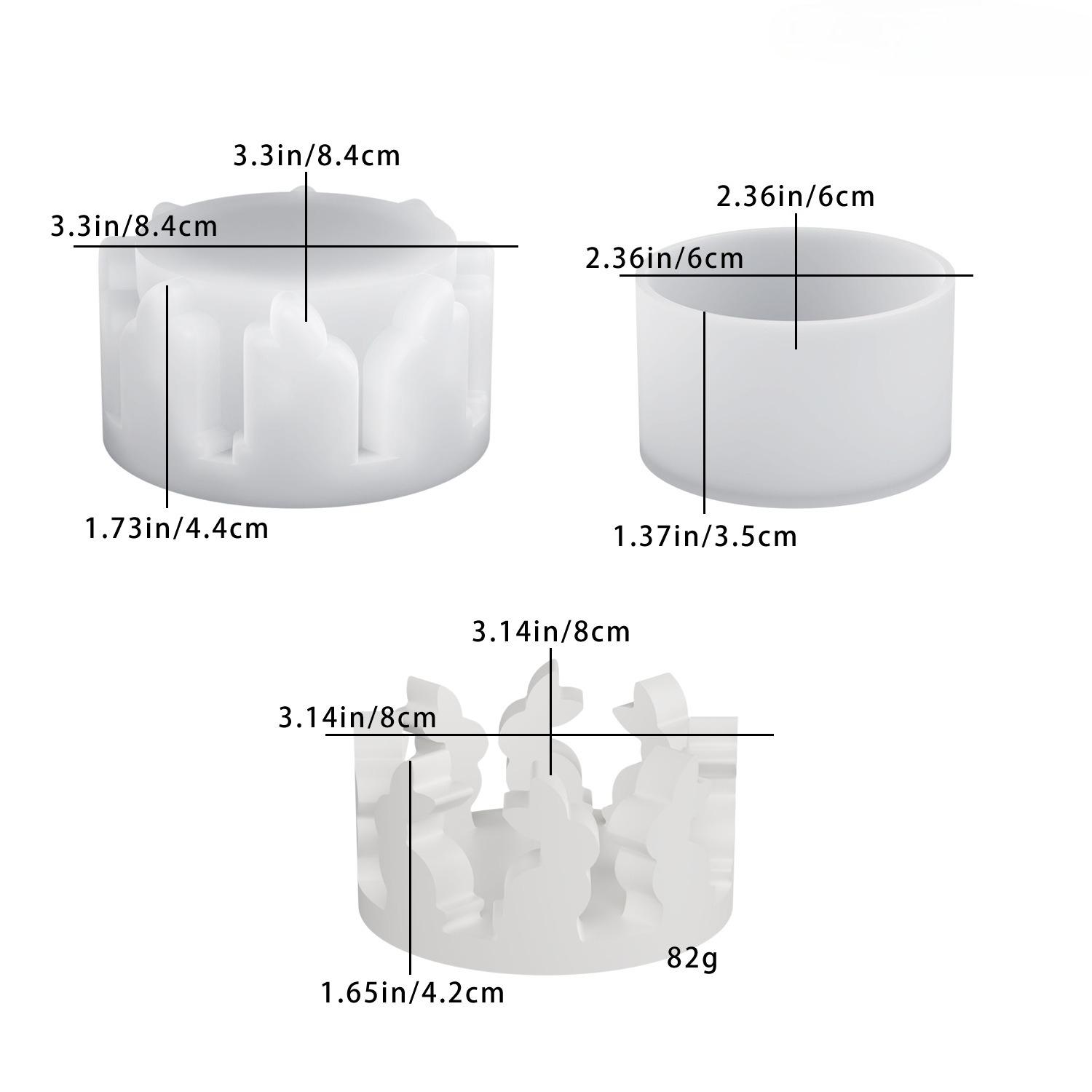 

DIY Easter Bunny Round Candle Holder Resin Mold, Plaster Bunny Decoration Silicone Mold for Desktop Storage