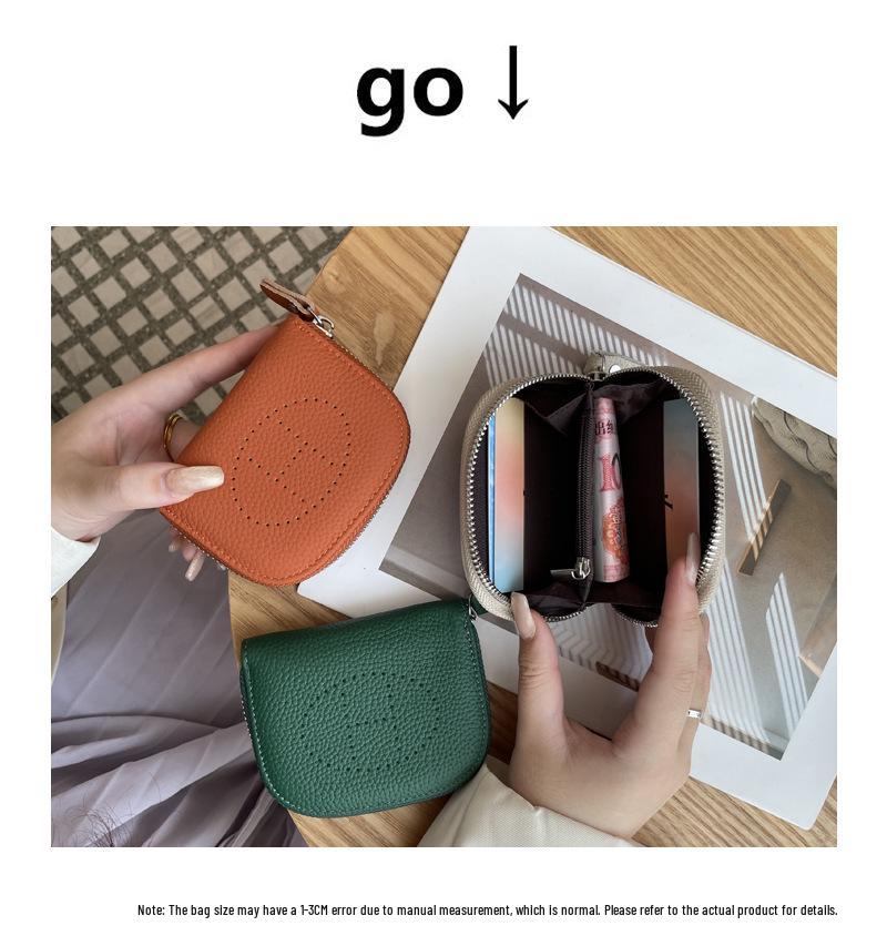 Women's Genuine Leather Card & Coin Purse - 2025 New Cowhide Key, Lipstick, ID Holder