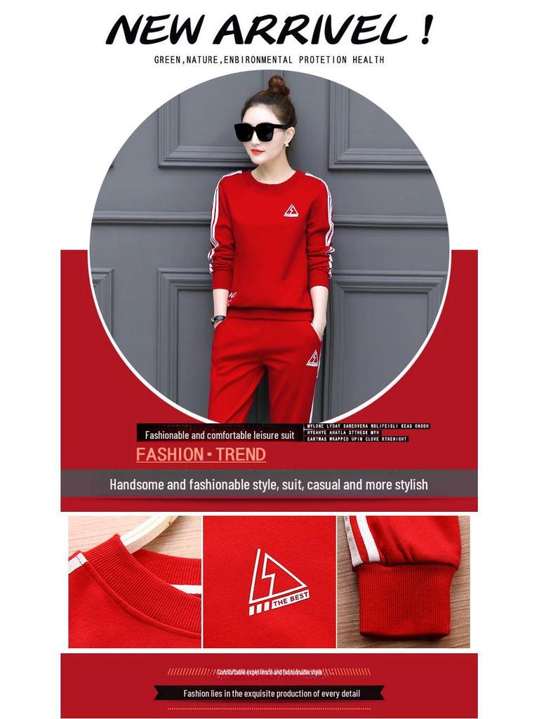 2023 Herbst Koreanischer Damen Langarm Hose & Sweatshirt Lässiges Sportbekleidungsset