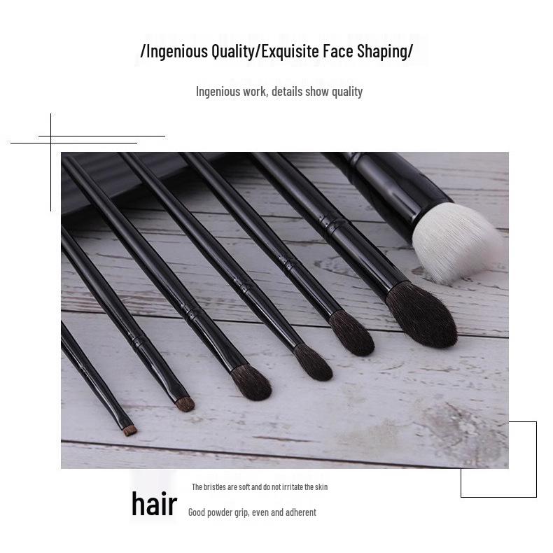 Goss Uncle's Premium Makeup Brush Set: Stippling, Foundation, Contour, Highlight, Blush, and Eyeshadow Brushes with Squirrel Hair