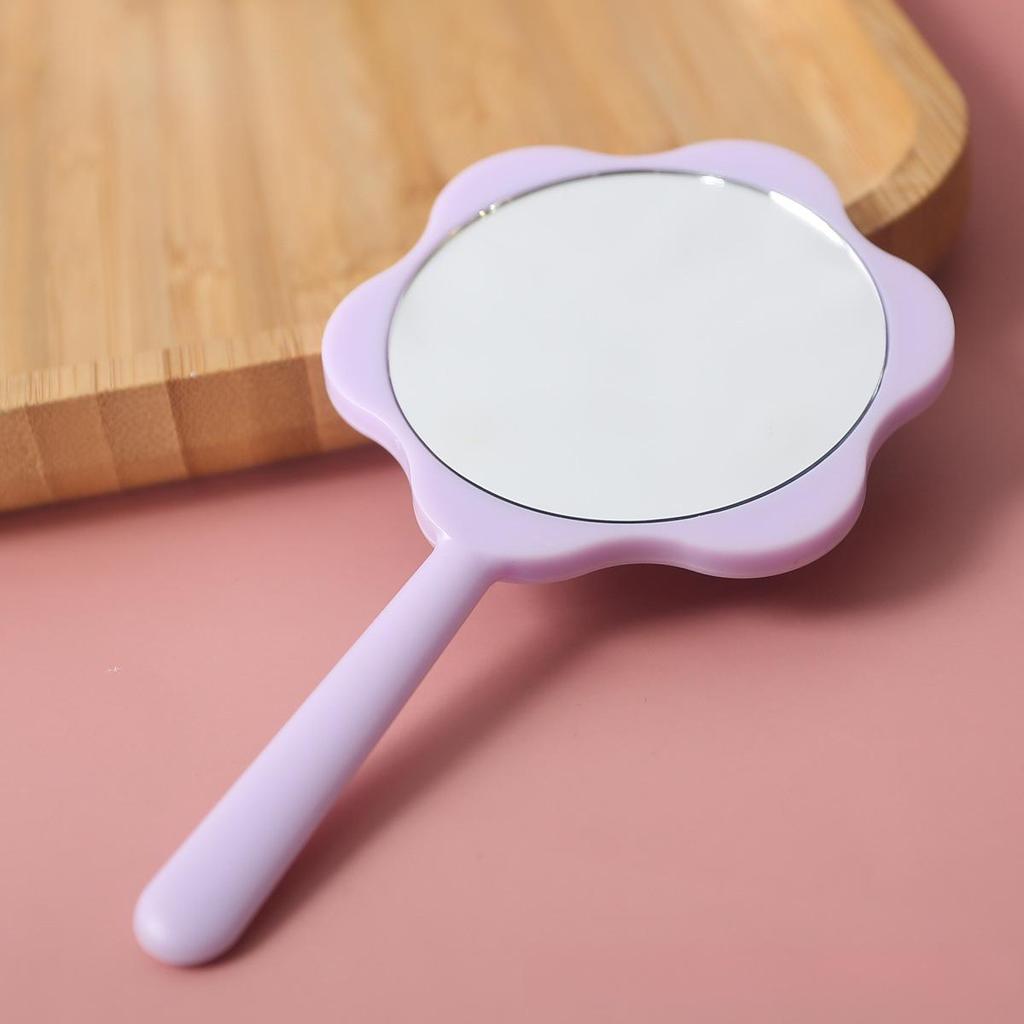 DIY Handheld Makeup Mirror with Creative Handle - Portable and Stylish for Girls