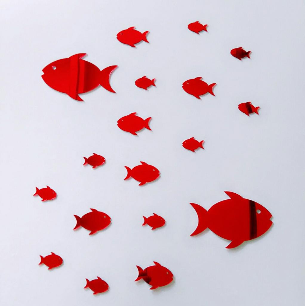 Bubble Fish Ocean Adhesive Wallpaper Sticker Acrylic Mirror 3D Wall Art for Kids Room&Kindergarten Self-Adhesive Removable Decor