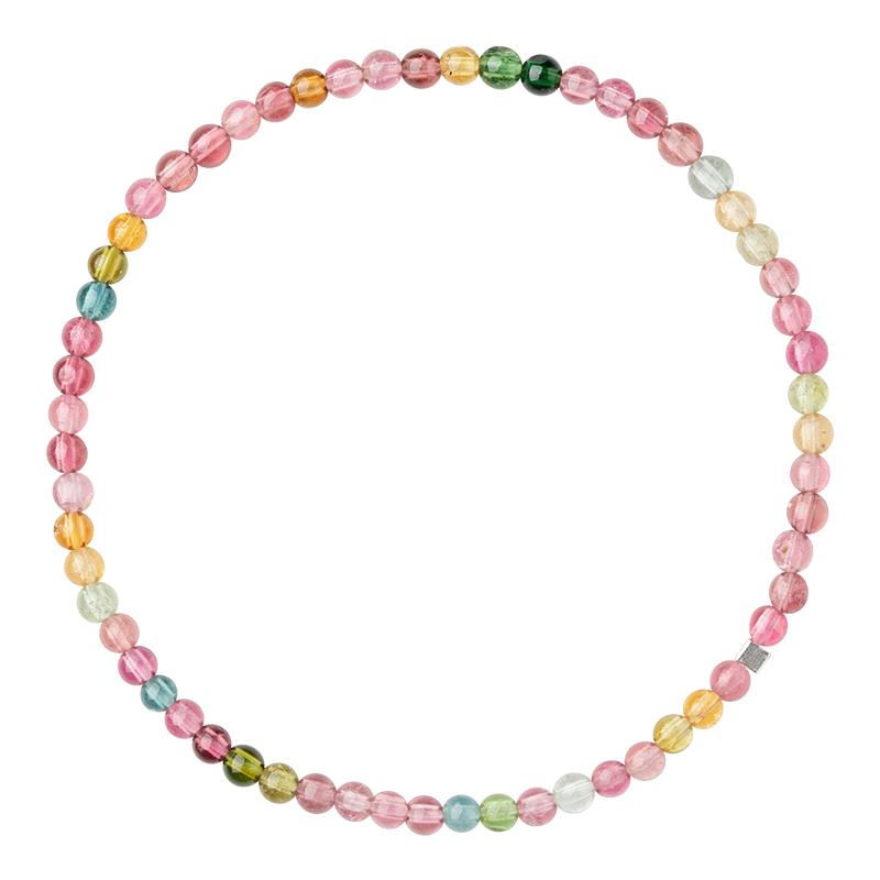 Rainbow Tourmaline Bracelet Natural Crystal Hand Decoration, Mini Colorful Stone Bead Fashion Jewelry for Women