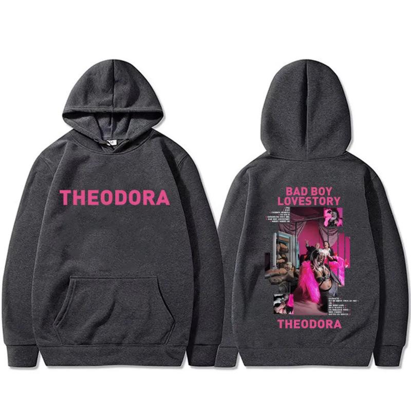 Rapper Theodora Mega Bbl Bad Boy Lovestory Zipper Hoodie Men Women Fashion Hip Hop Zip Up Sweatshirt Men's Vintage Zip Up Jacket