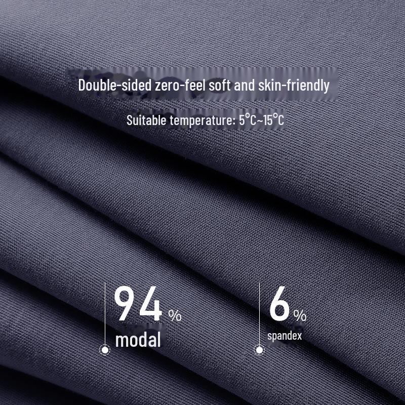 Men's Slim Fit Modal Thermal Suit – Lightweight Round-Neck Long Sleeve Top and Pants for Autumn/Winter