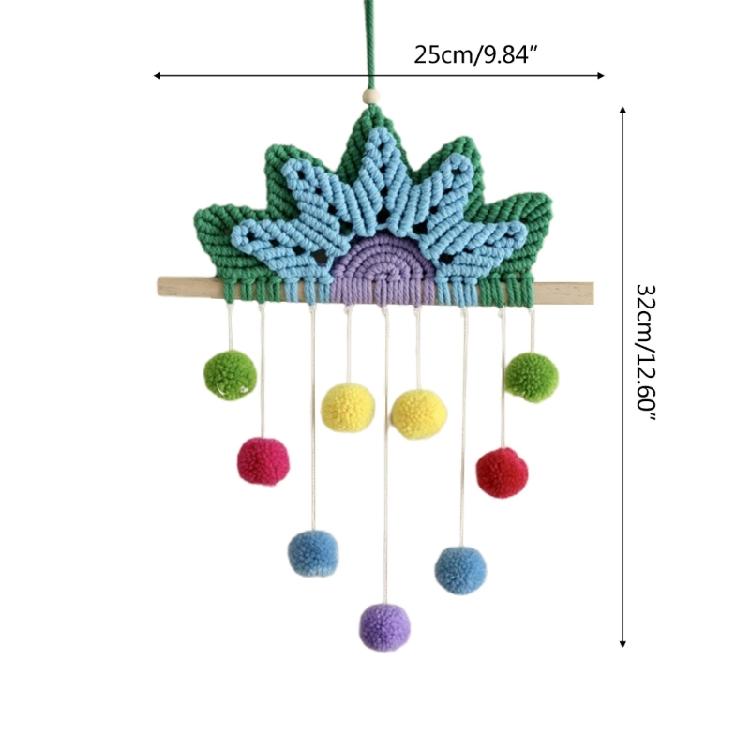 Rainbow Tapestry Boho Tassel Wall Ornament for Living Room Bedroom Wedding