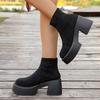 European Platform Women's 2026 Autumn New Rhinestone High Heels Fashion Small Height Booties