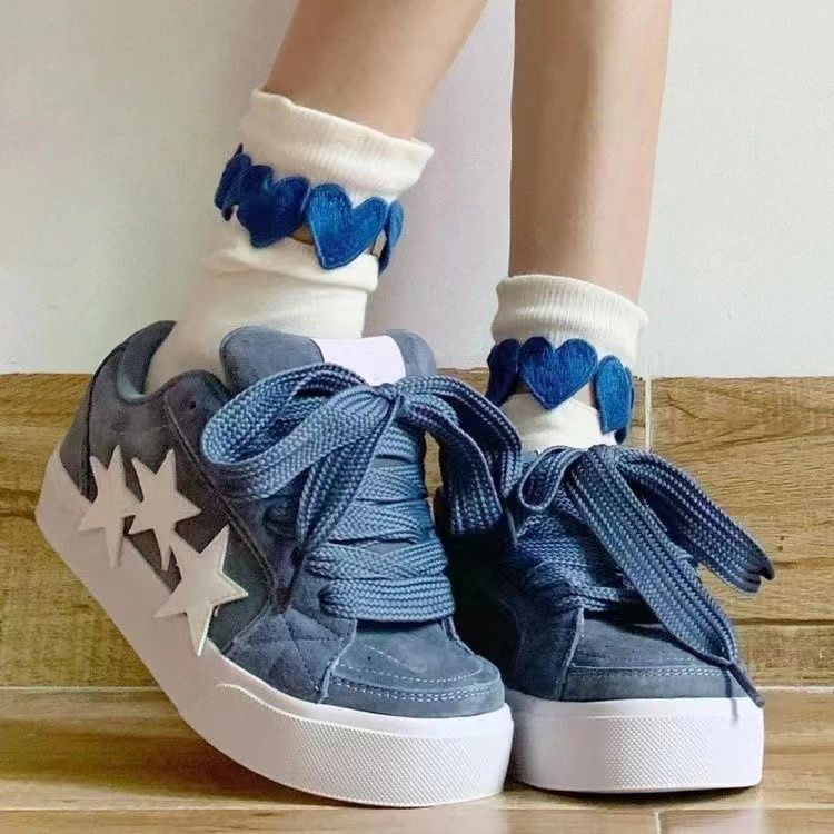 Original design flip fur retro street star board shoes women's autumn and winter new casual bread shoes