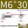 304 Stainless Steel Hex Socket Head Cap Screws, Cylindrical Head, DIN912.