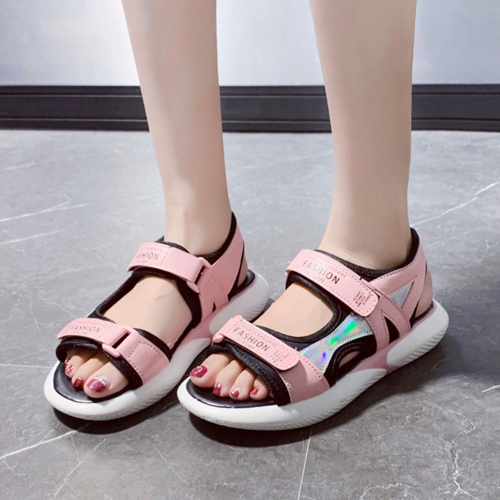 Fashion 2025 Summer New Sandals Women's Large 41 42 Thick Bottom Junior High School Student Small 34 Super Hot Sports Sandals
