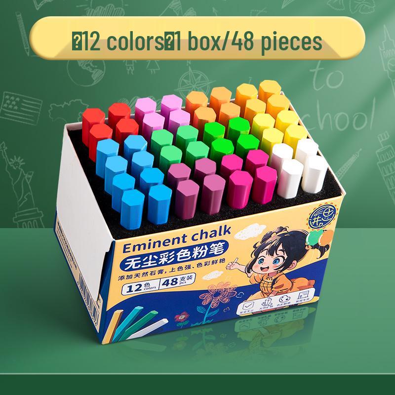 Dust-Free Bright Color Chalk for Kids - Keeps Hands Clean, Ideal for Teachers and Home Use.