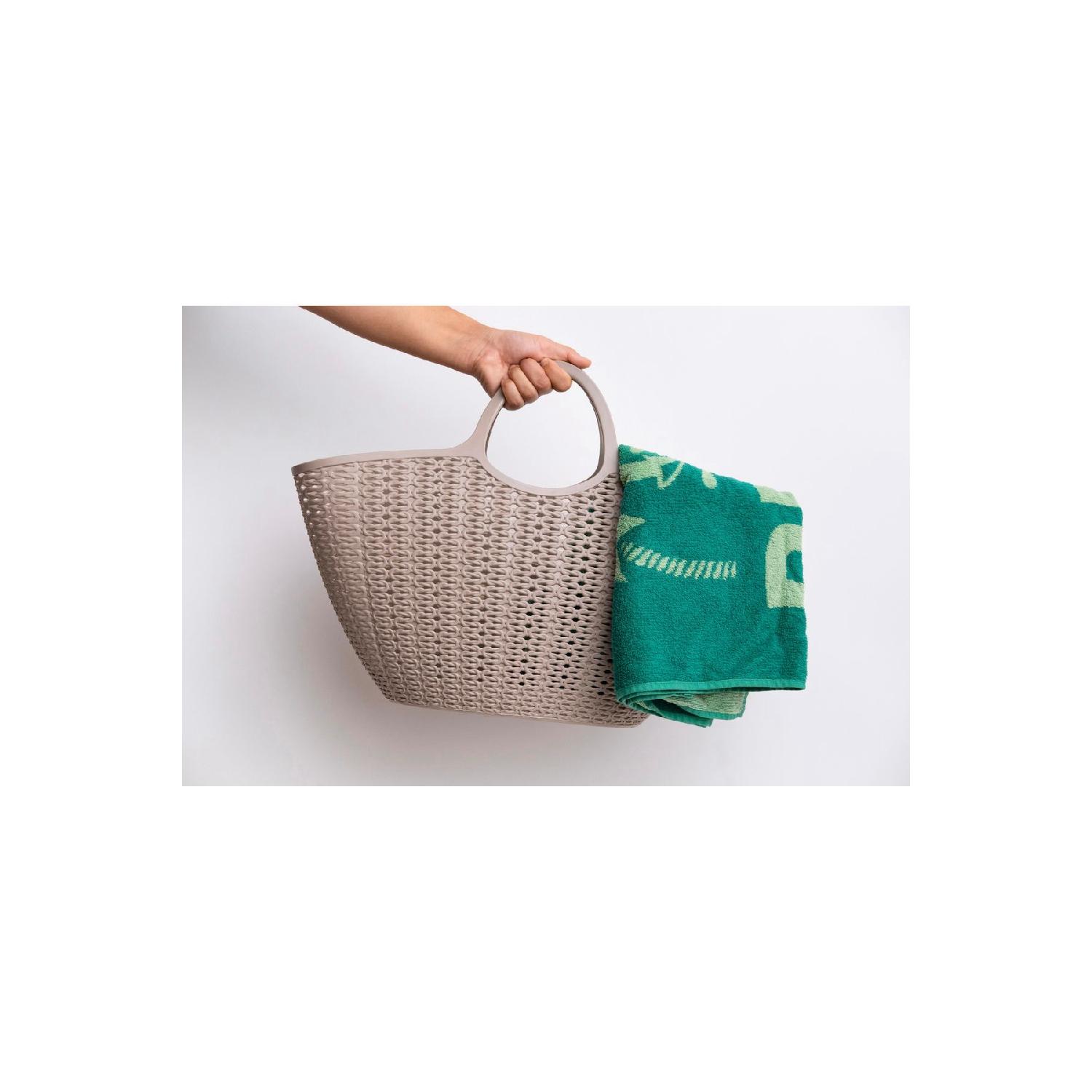 

Knitted Hobby And Beach Bag And Laundry Basket 22 Liters Volume | Soft Plastic серый