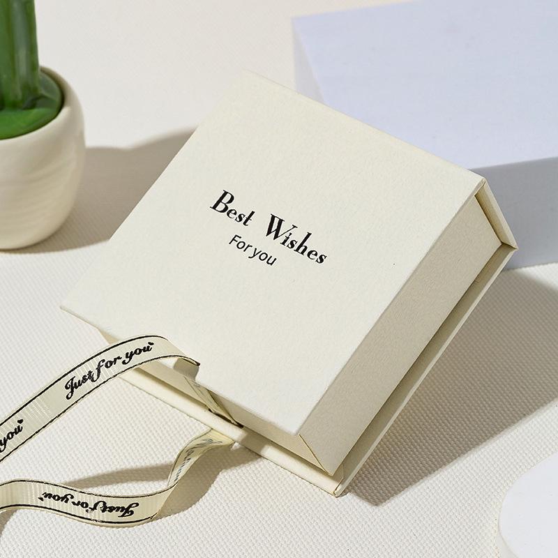 In Stock Bow Ribbon Flip-top Book-shaped Jewelry Box for Necklace, Ring, Earrings