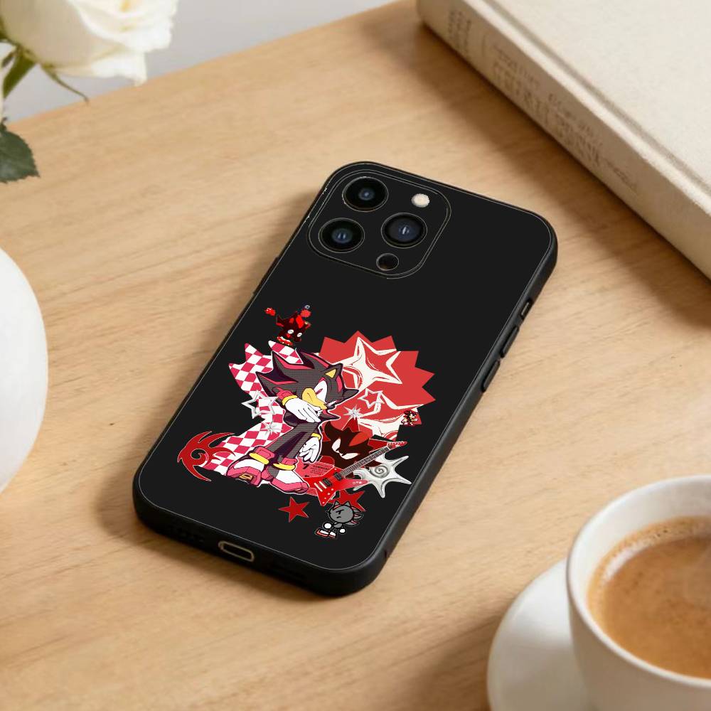 G-Shadow the Hedgehog Phone Case For iPhone 17 16 15 14 13 12 Max Plus Silicone Black Cover