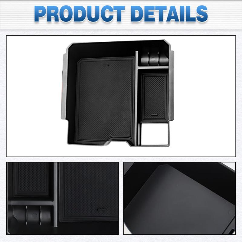Armrest Storage Box Car Center Console Organizer Tray with mats For Ford Ranger Raptor (Electric handbrake version) 2024