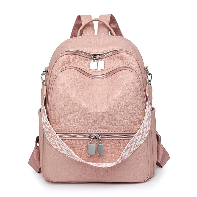 Women's PU Backpack Outdoor Travel Large Capacity Backpack Multi-function Shoulder Bag