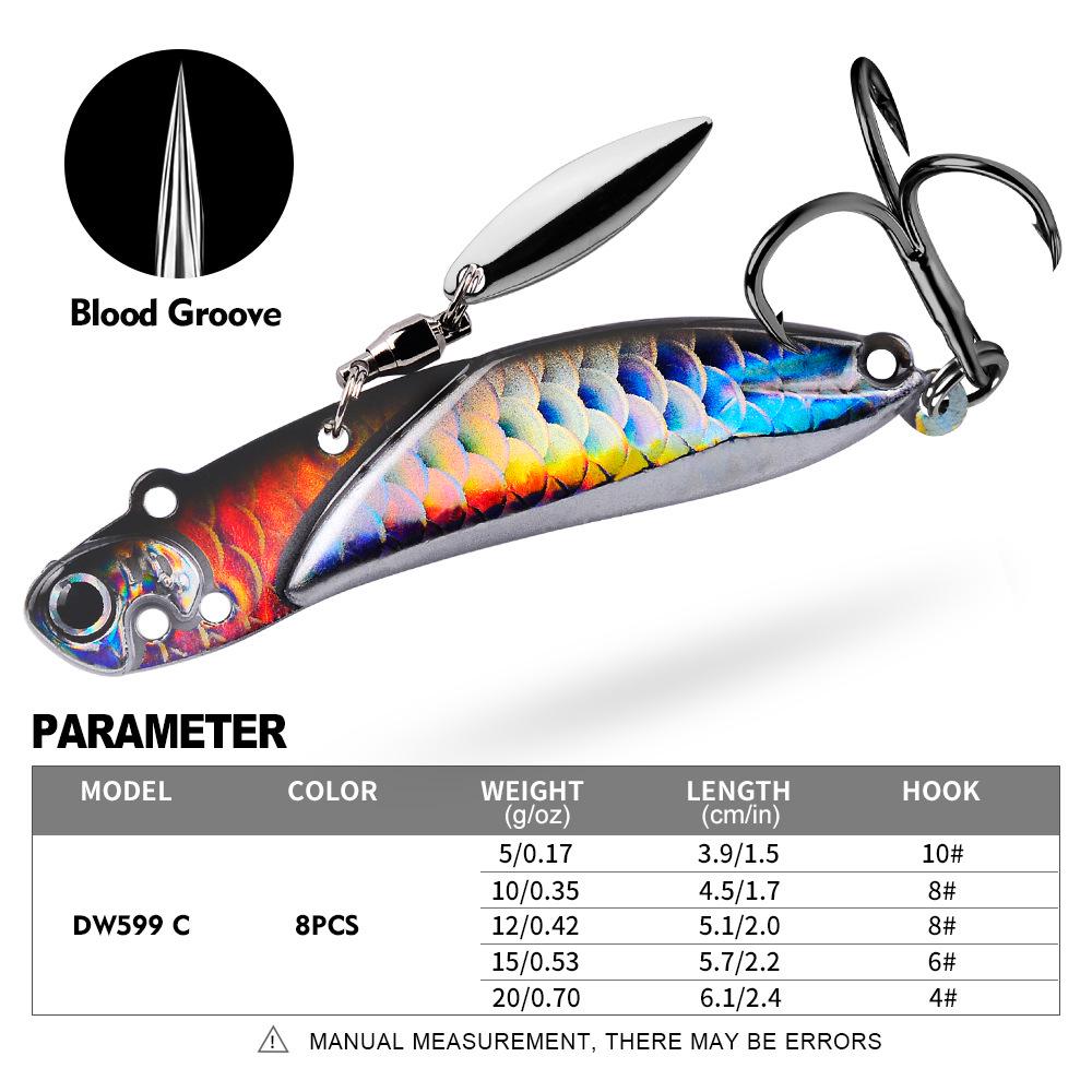 

Дальнобойная металлическая блесна для джиггинга - вращающаяся биомиметическая приманка для ловли судака в море. 5g