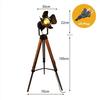 Retro Wooden Floor Lamp American Stand Light Head Bracket For Living Room Bedroom Bedside Study Home Decoration Illumination