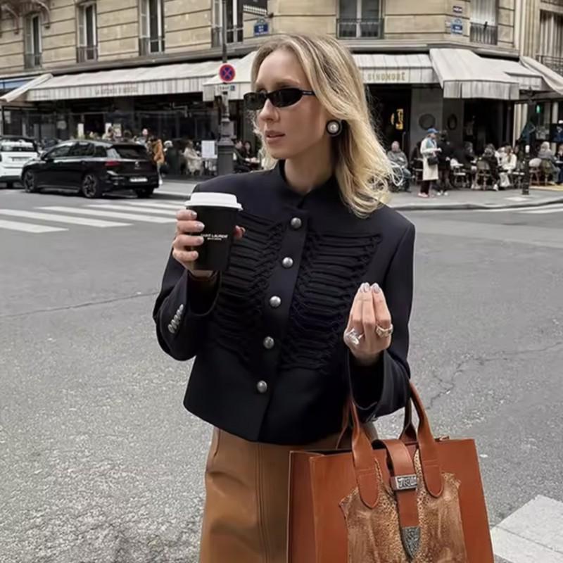 INS Womens Vintage Style Jacket Versatile Fashion Outerwear