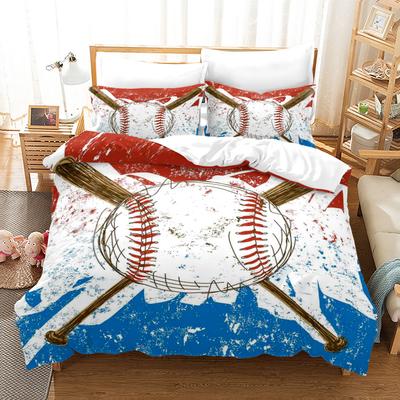 Baseball Bedding Set Sport 3D Printed Soft Brushed Duvet Cover King Queen Twin Single American Style Birthday Gift for Kids Boys