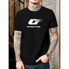 Men's QJmotor Logo Graphic Summer Casual Crew Neck Short Sleeve T-Shirt