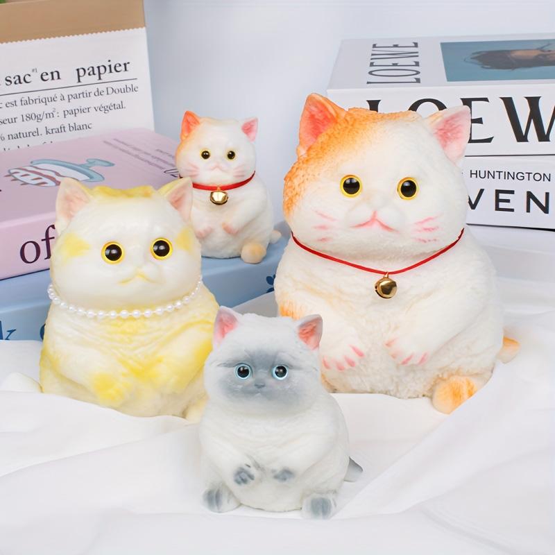 Handmade Cute Small Cat Taba Squishy Toys Stress Relief Ornaments Decompression Soft Sensory Squeeze Fidget Toy For Adults Kids