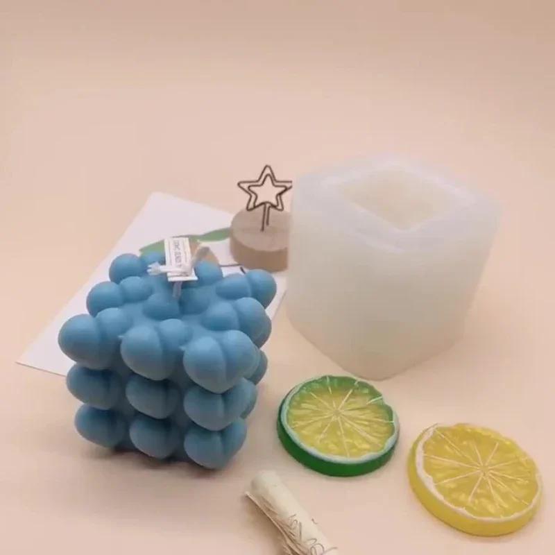 Handmade Creative Love Shape Magic Ball Silicone Candle Mold DIY Heart Pyramid Honeycomb Candle Making Chocolate Soap Resin Mold